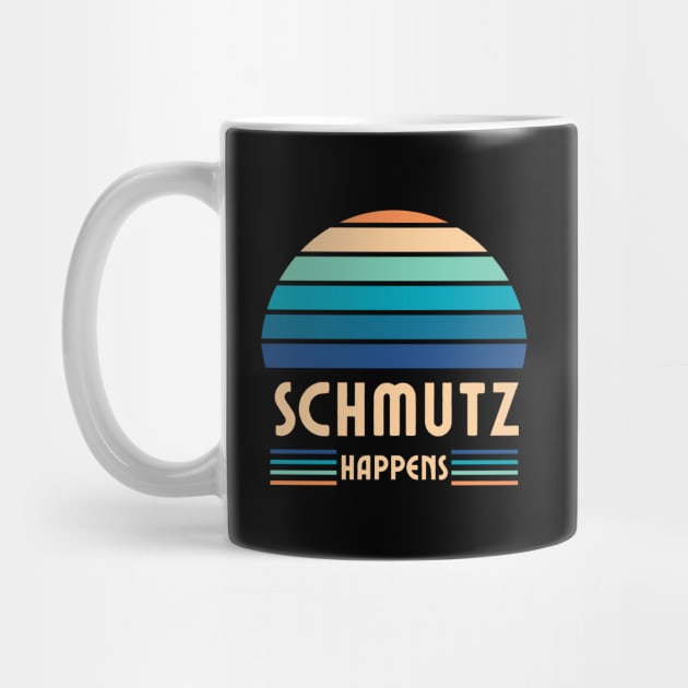 Schmutz Happens, Jewish Humor, Funny Yiddish, Retro Sunset by ProPod